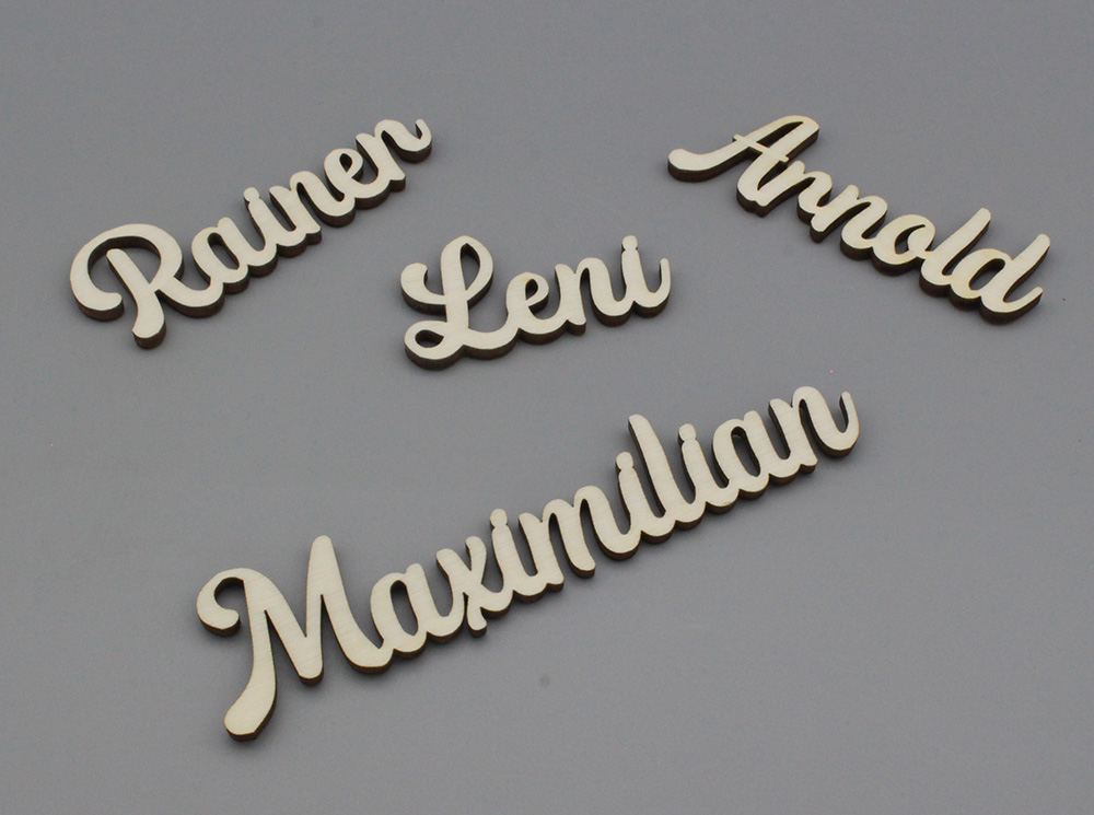 Platzkarten Lasercut aus Holz Hochzeit / Taufe / Geburtstag etc.
