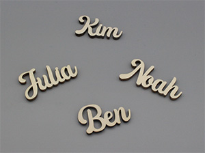 Platzkarten Lasercut aus Holz Hochzeit / Taufe / Geburtstag etc.