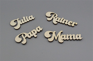 Platzkarten Lasercut aus Holz Hochzeit / Taufe / Geburtstag etc.