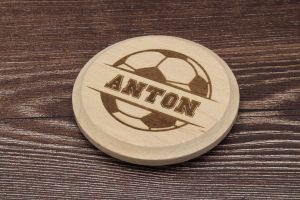Untersetzer aus Buchenholz für Fußballfreunde